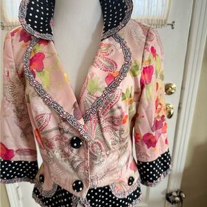 Alberto Makali Pink Blazer Polka Dots